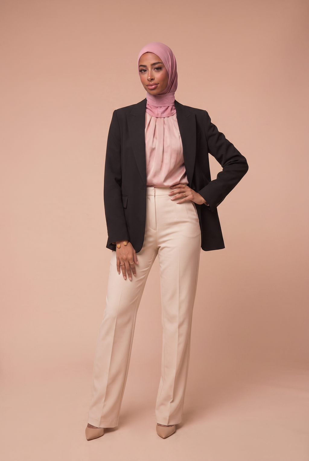 Hijab cagoule Rose Poudré
