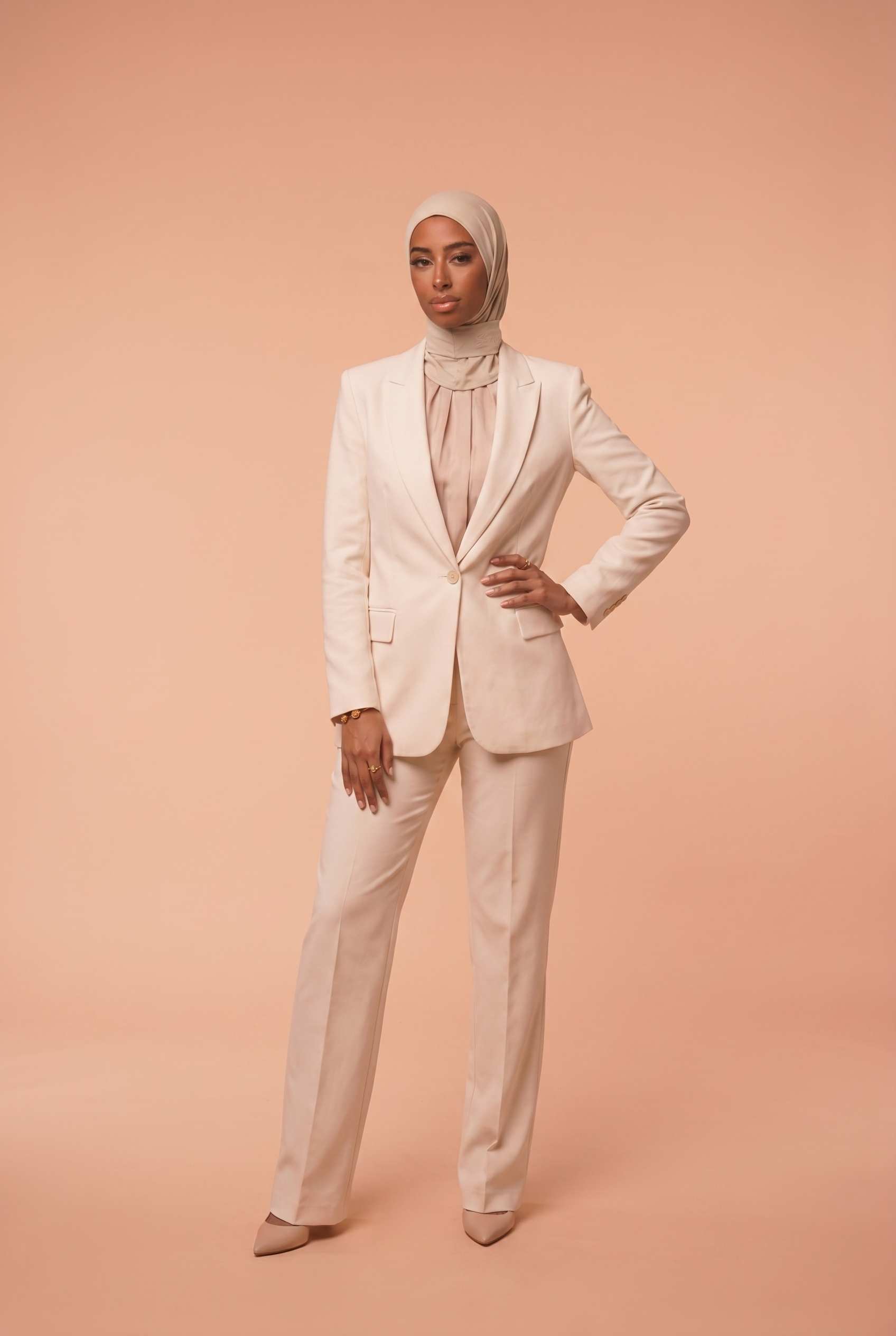 Hijab cagoule Beige lin