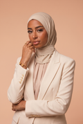 Hijab cagoule Beige lin