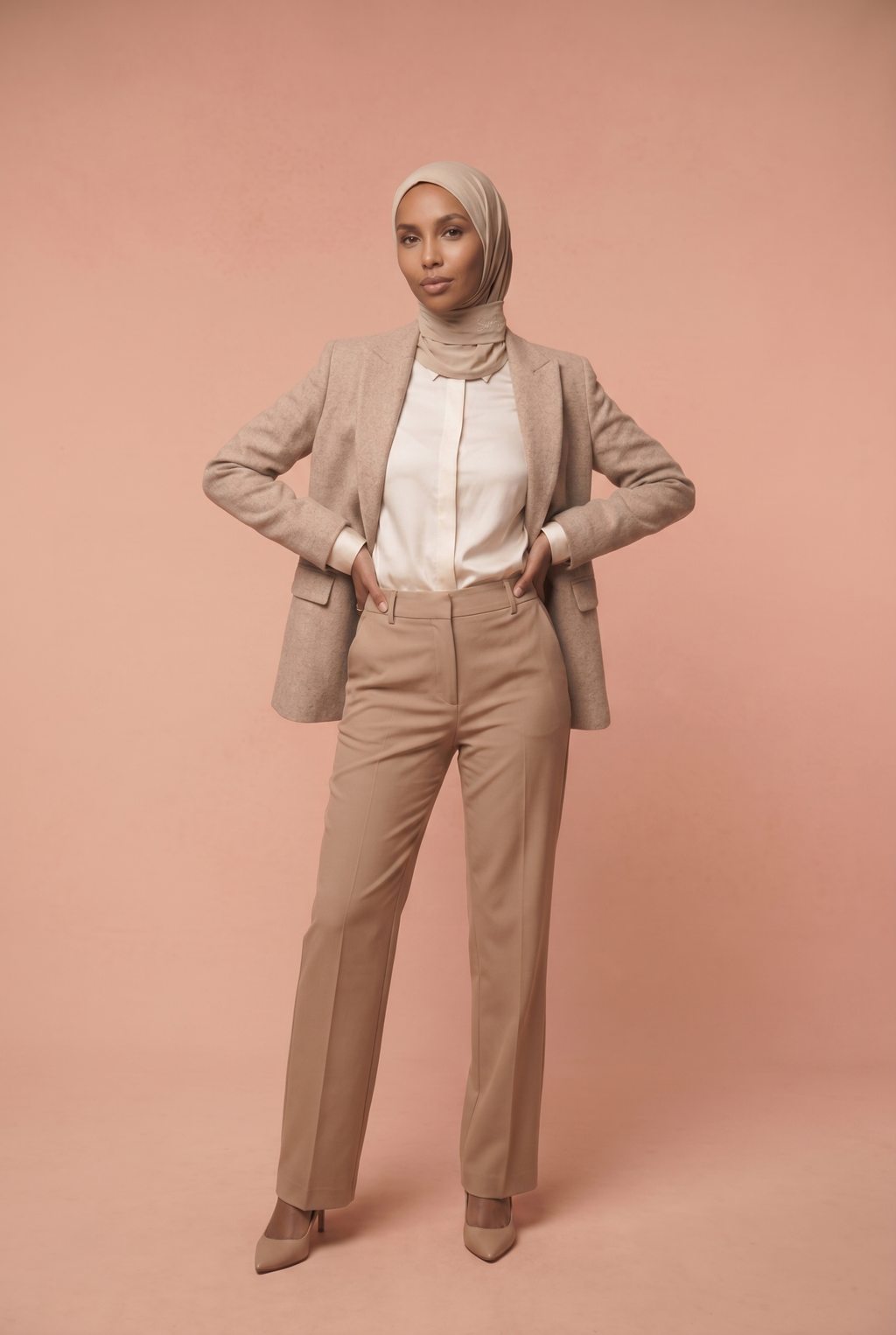 Hijab cagoule Beige taupe
