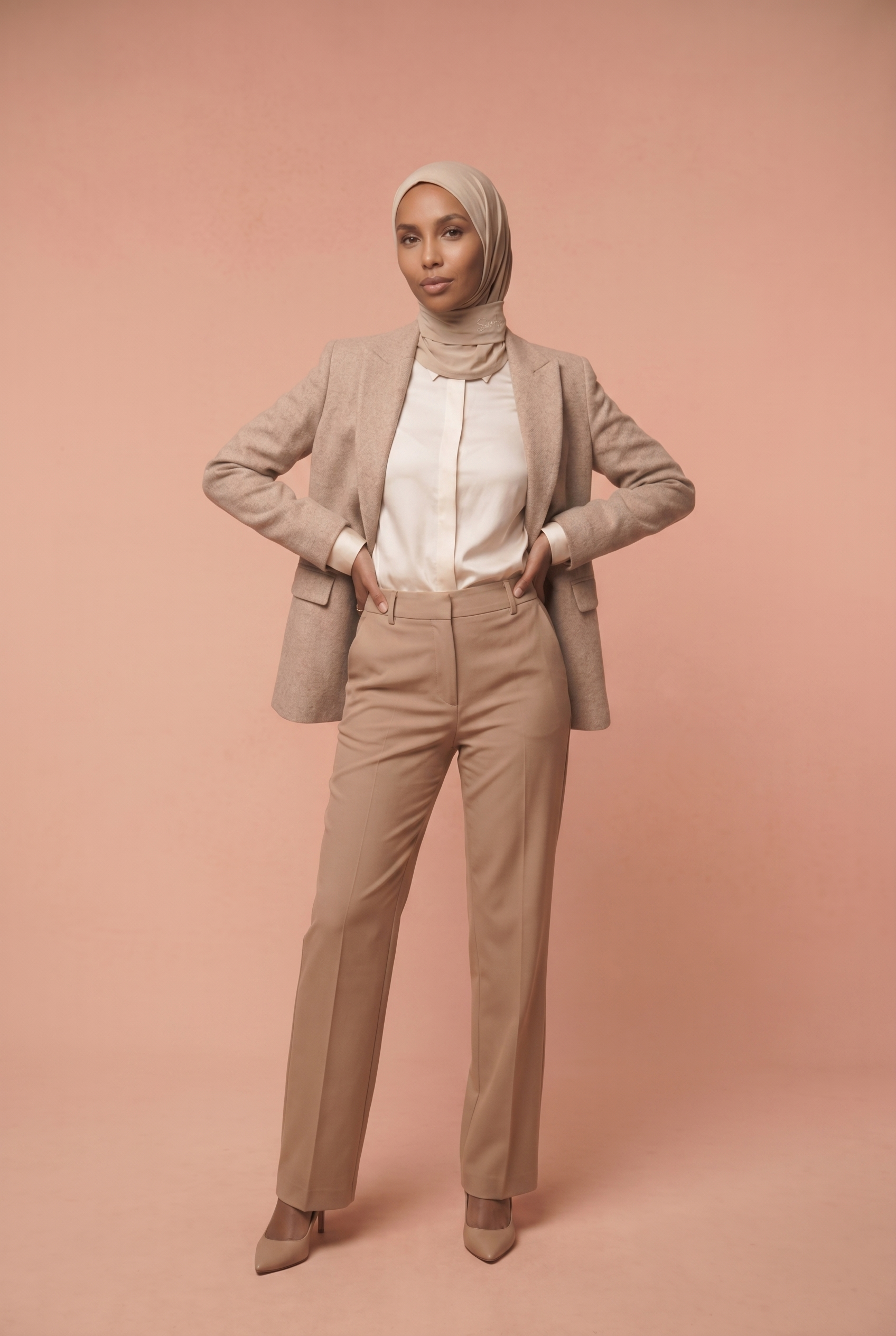 Hijab cagoule Beige taupe