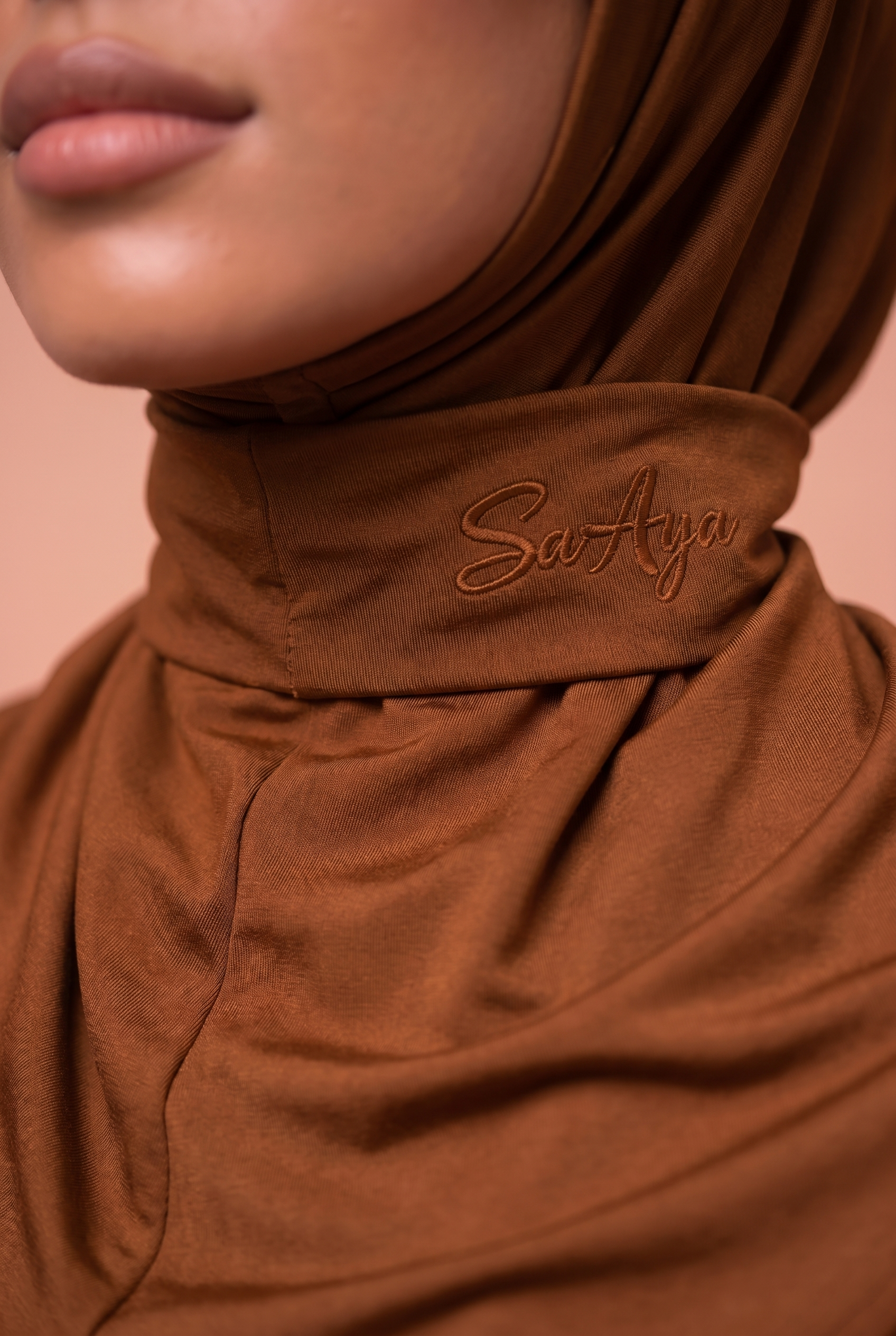 Hijab cagoule Marron Caramel